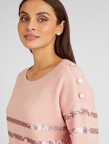Pull rayé à sequins Thermolactyl - Damart