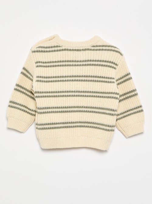Pull rayé avec boutonnage épaule - Kiabi