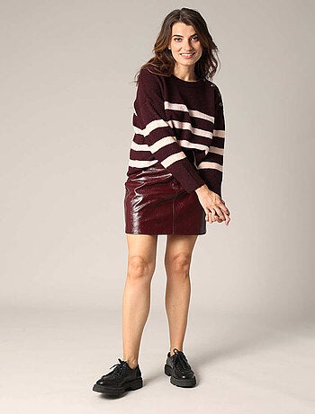 Pull rayé avec boutons décoratifs 'Deeluxe'