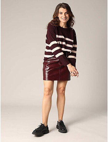 Pull rayé avec boutons décoratifs 'deeluxe'