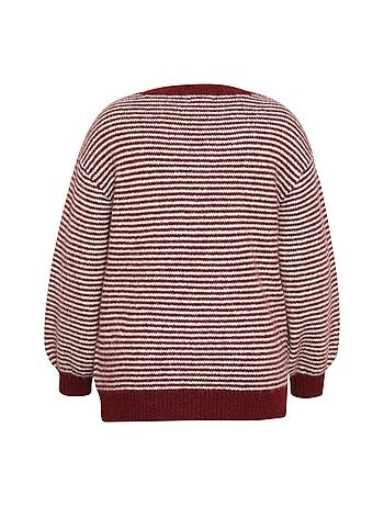 Pull rayé avec broderies PAPRIKA