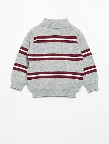 Pull rayé avec col polo