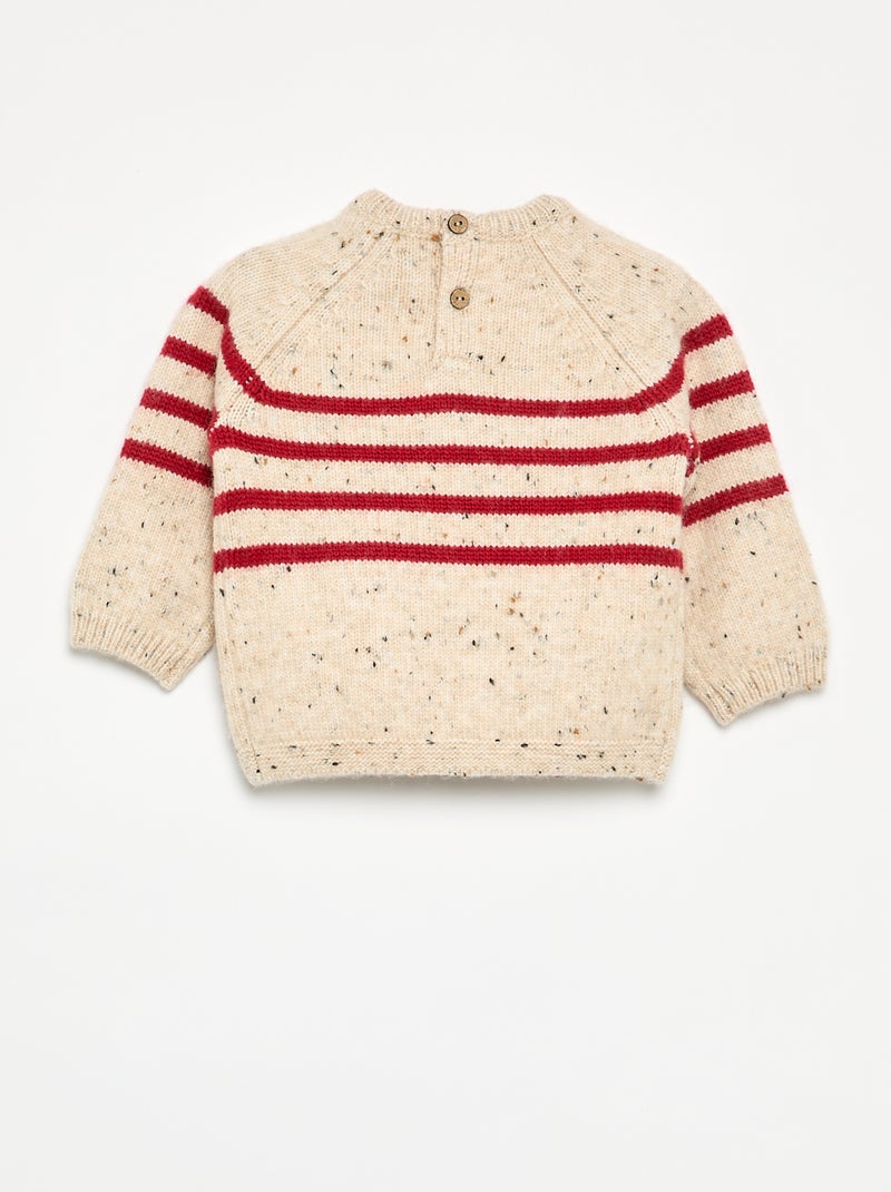 Pull rayé Beige - Kiabi