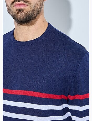 Pull rayé col rond jersey coton - Afibel