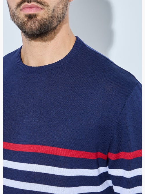 Pull rayé col rond jersey coton - Afibel - Kiabi Pull rayé col rond jersey coton - Afibel - Kiabi