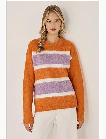 Pull rayé coloré coupe décontractée hiccup