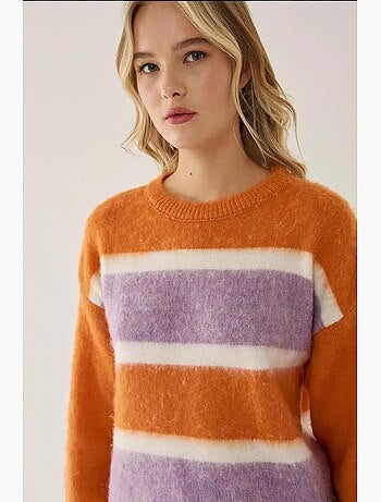 Pull rayé coloré coupe décontractée hiccup