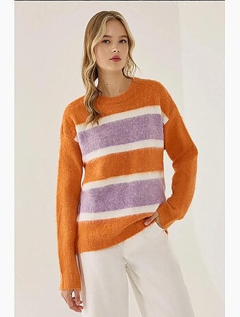 Pull rayé coloré coupe décontractée hiccup