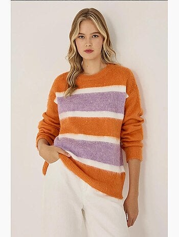 Pull rayé coloré coupe décontractée hiccup