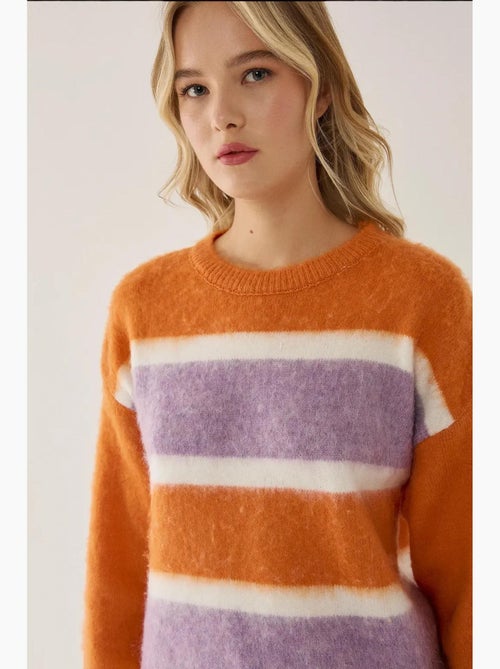 Pull rayé coloré coupe décontractée hiccup - Kiabi Pull rayé coloré coupe décontractée hiccup - Kiabi