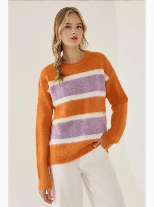 Pull rayé coloré coupe décontractée hiccup - Kiabi Pull rayé coloré coupe décontractée hiccup - Kiabi