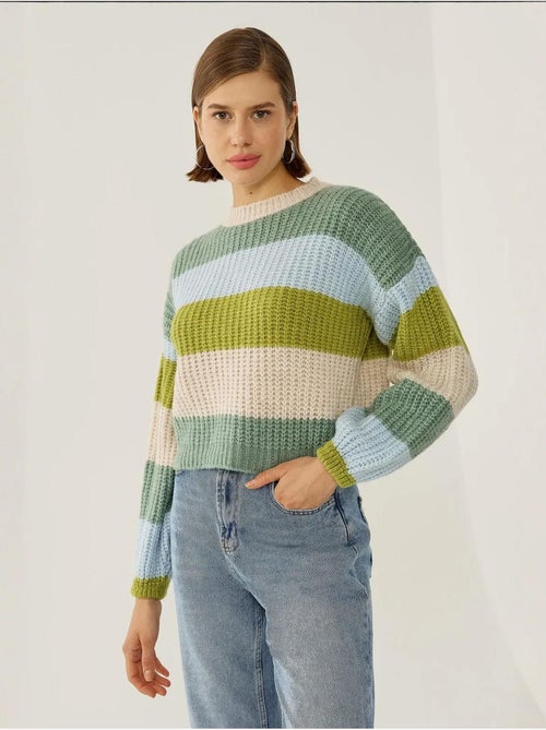 Pull rayé coupe décontractée - Kiabi Pull rayé coupe décontractée - Kiabi