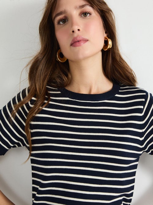 Pull rayé en maille pour femme MO Fashion - Kiabi