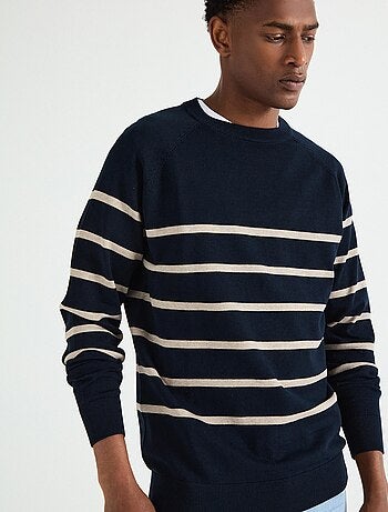 Pull rayé en maille pour homme MO Fashion