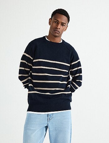 Pull rayé en maille pour homme MO Fashion