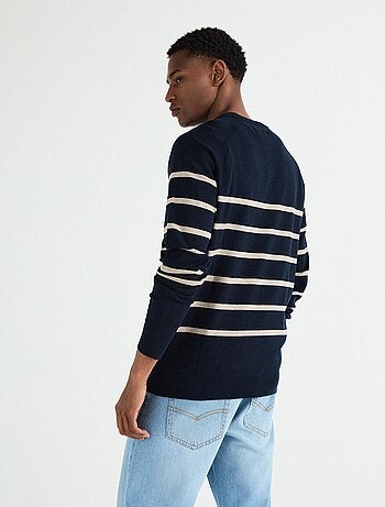Pull rayé en maille pour homme MO Fashion