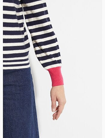 Pull rayé fantaisie à manches longues