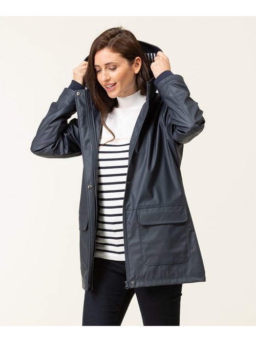 Pull rayé Femme fond blanc rayures vertes - Terre de Marins - Kiabi