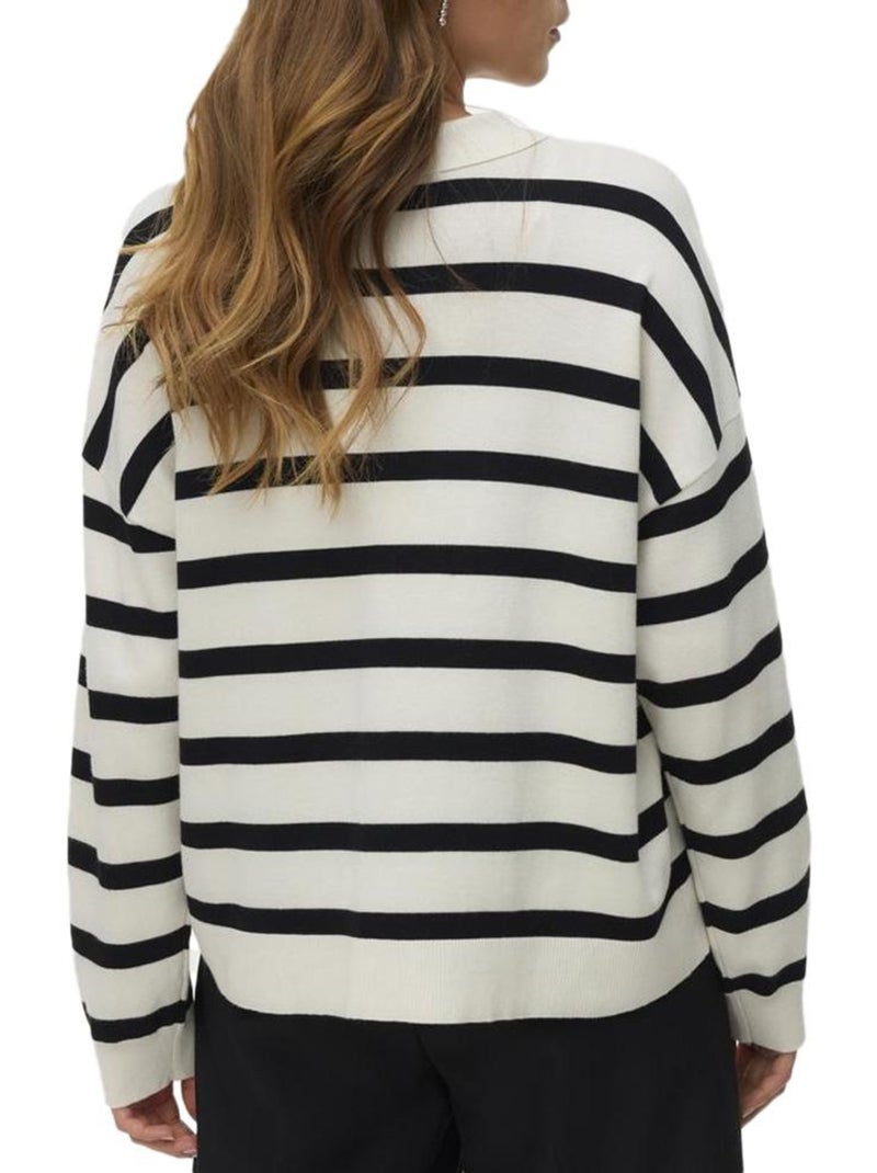 Pull Rayé Femme Vero Moda Beige - Kiabi