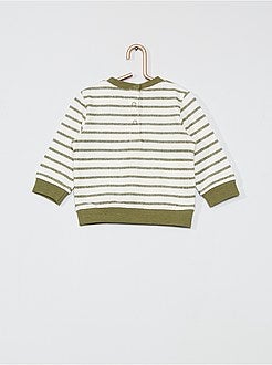 Garçon 0-36 mois - Pull rayé 'Hello' - Kiabi