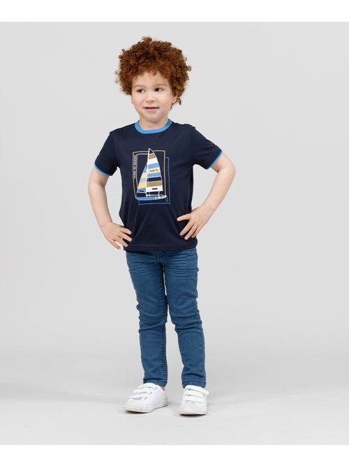 Pull rayé kaki col rond Homme - Terre de Marins - Kiabi