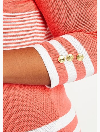Pull rayé manches 3/4 coton - Afibel