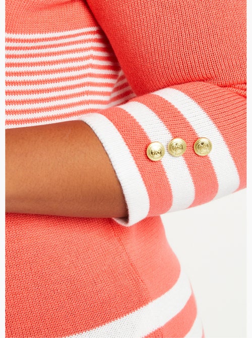 Pull rayé manches 3/4 coton - Afibel - Kiabi