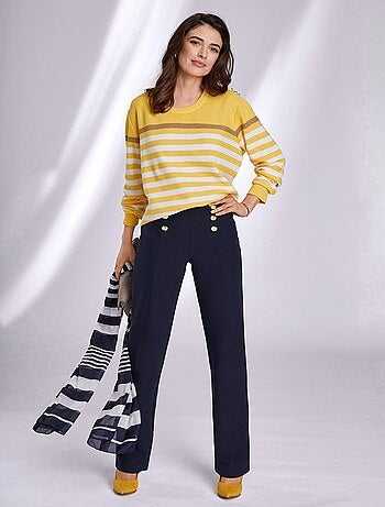 Pull rayé manches longues