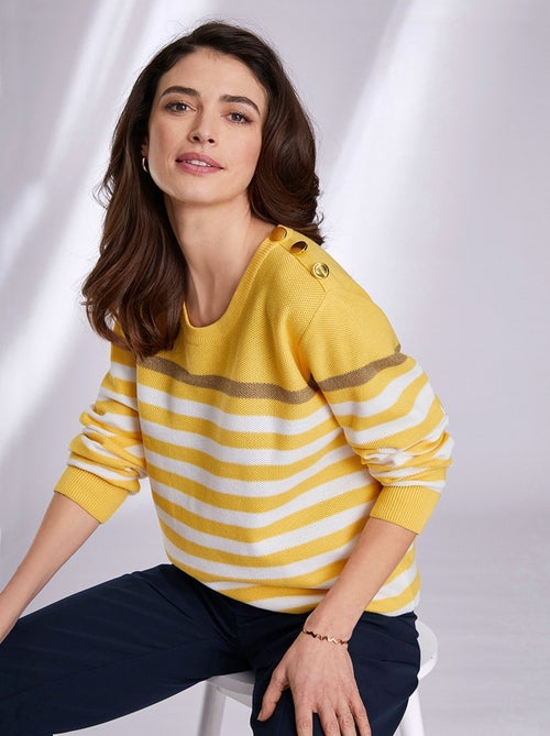 Pull rayé manches longues - Kiabi
