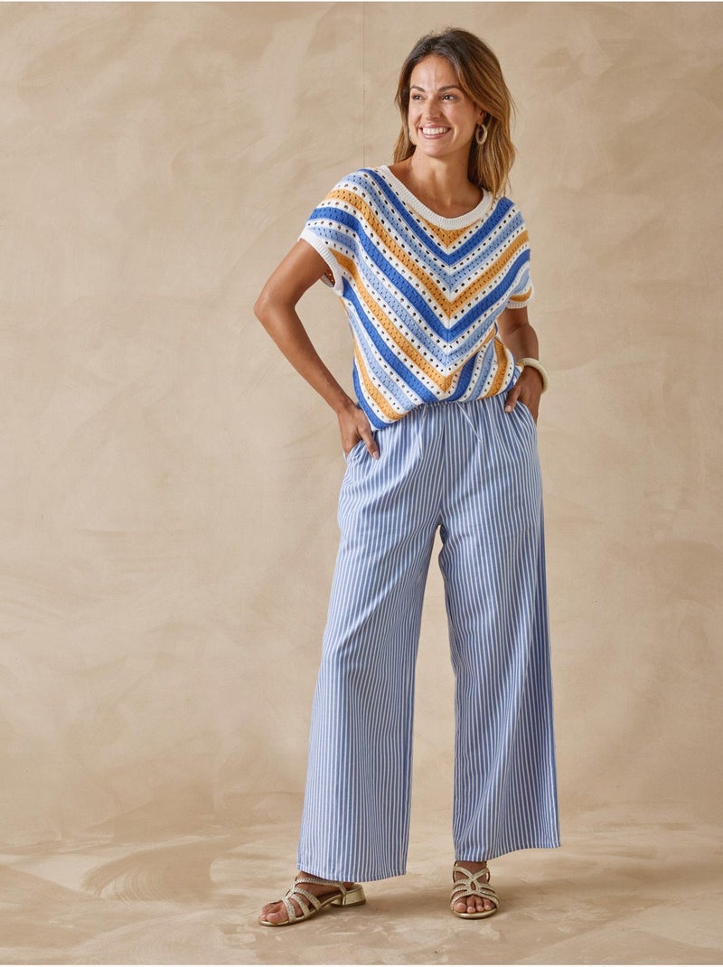 Pull rayé manches T - DAXON Ecru - Kiabi