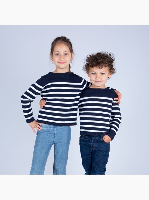 Pull rayé pour enfant 'Breizh Océan', Pull marin garçon ou fille - Kiabi