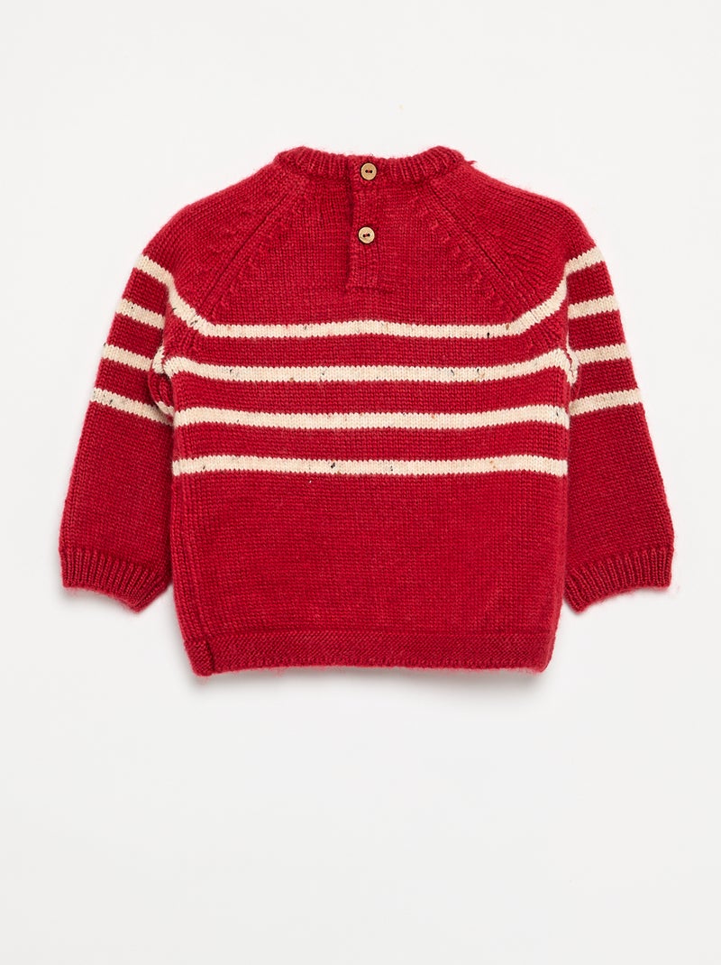 Pull rayé Rouge - Kiabi