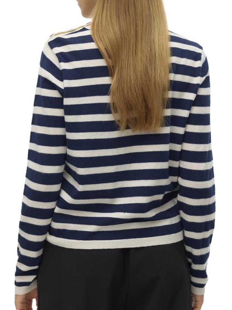 Pull Rayure Femme Vero Moda Bleu marine - Kiabi