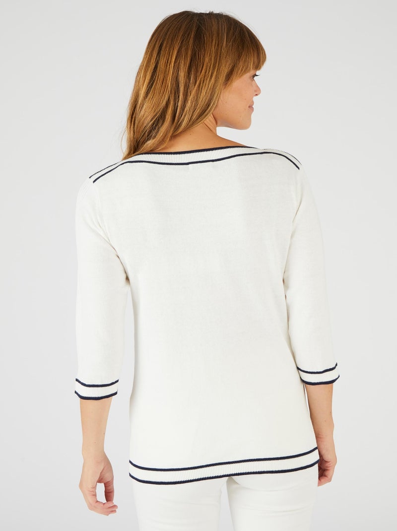 Pull rayures et côtes - Damart Bleu Bleu marine - Kiabi