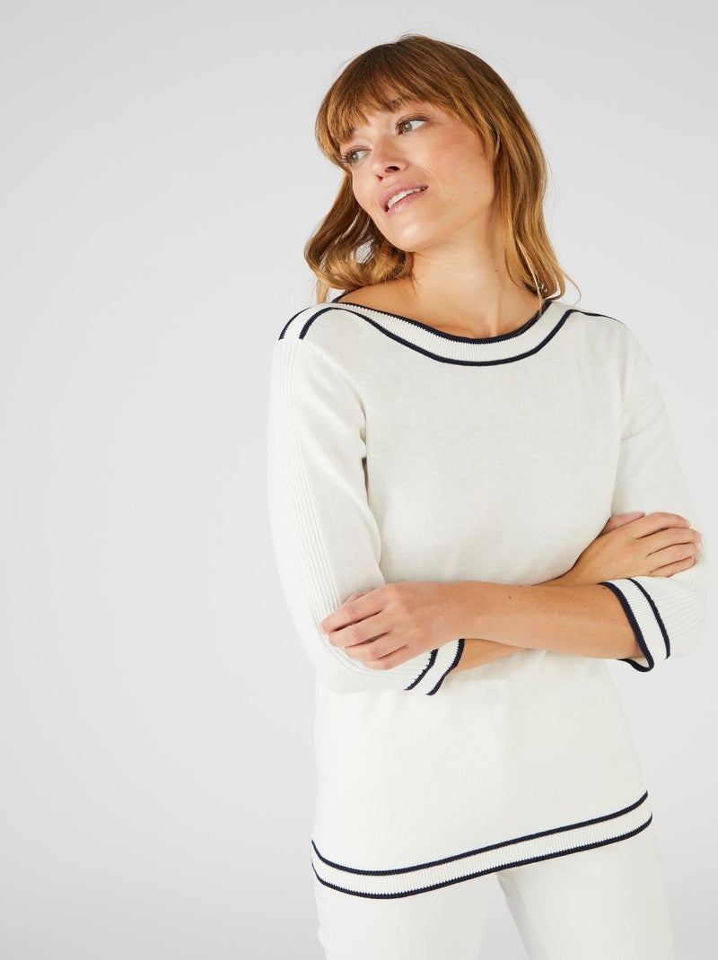 Pull rayures et côtes - Damart Bleu Bleu marine - Kiabi