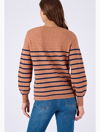 Pull rayures et maille ajourée Thermolactyl - Damart