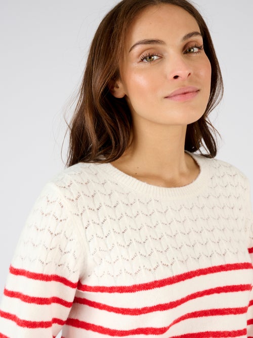 Pull rayures et maille ajourée Thermolactyl - Damart - Kiabi