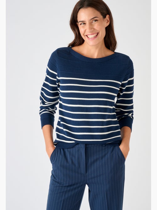 Pull rayures fantaisie - Damart - Kiabi