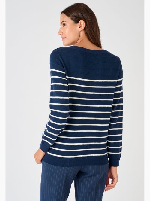 Pull rayures fantaisie - Damart - Kiabi