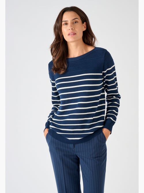 Pull rayures fantaisie - Damart - Kiabi