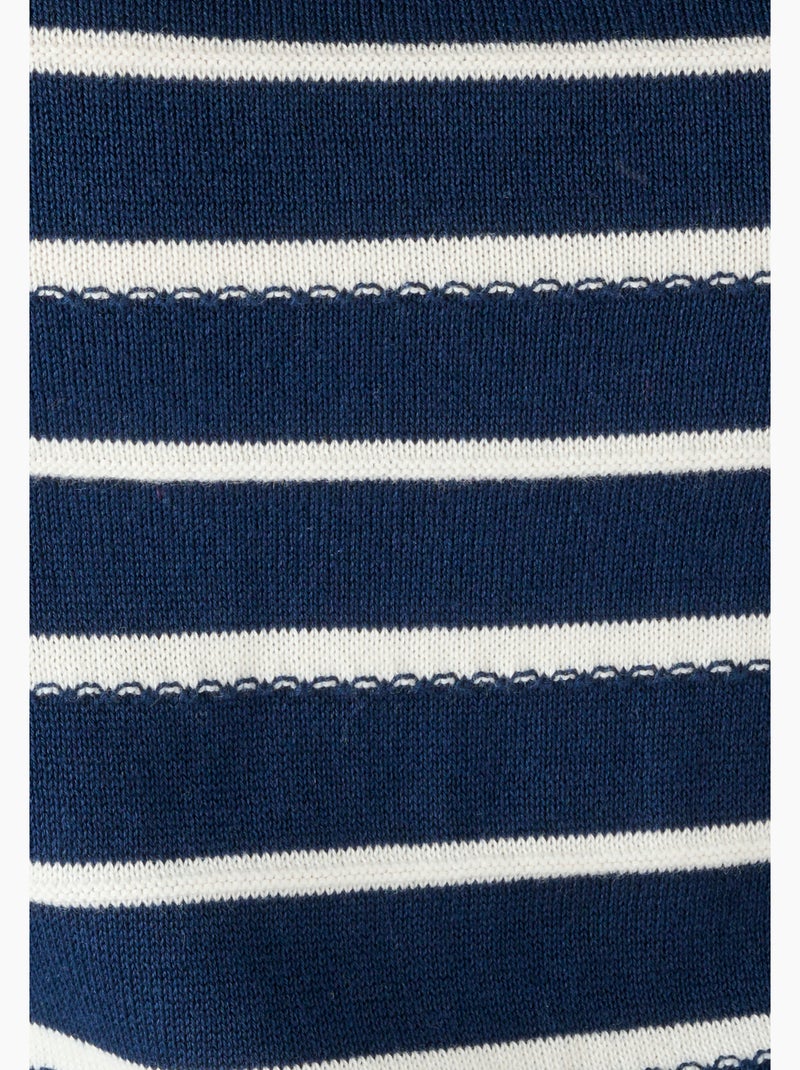 Pull rayures fantaisie - Damart Bleu marine - Kiabi