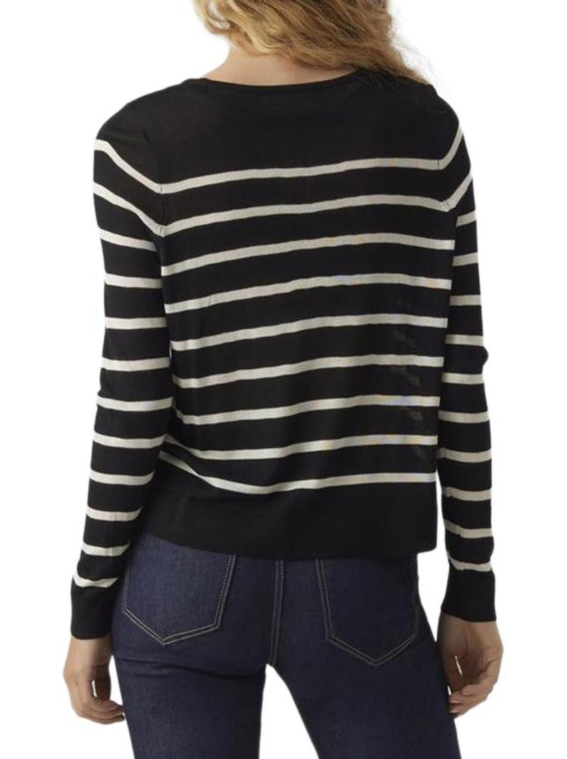 Pull Rayures Femme Vero Moda Noir - Kiabi