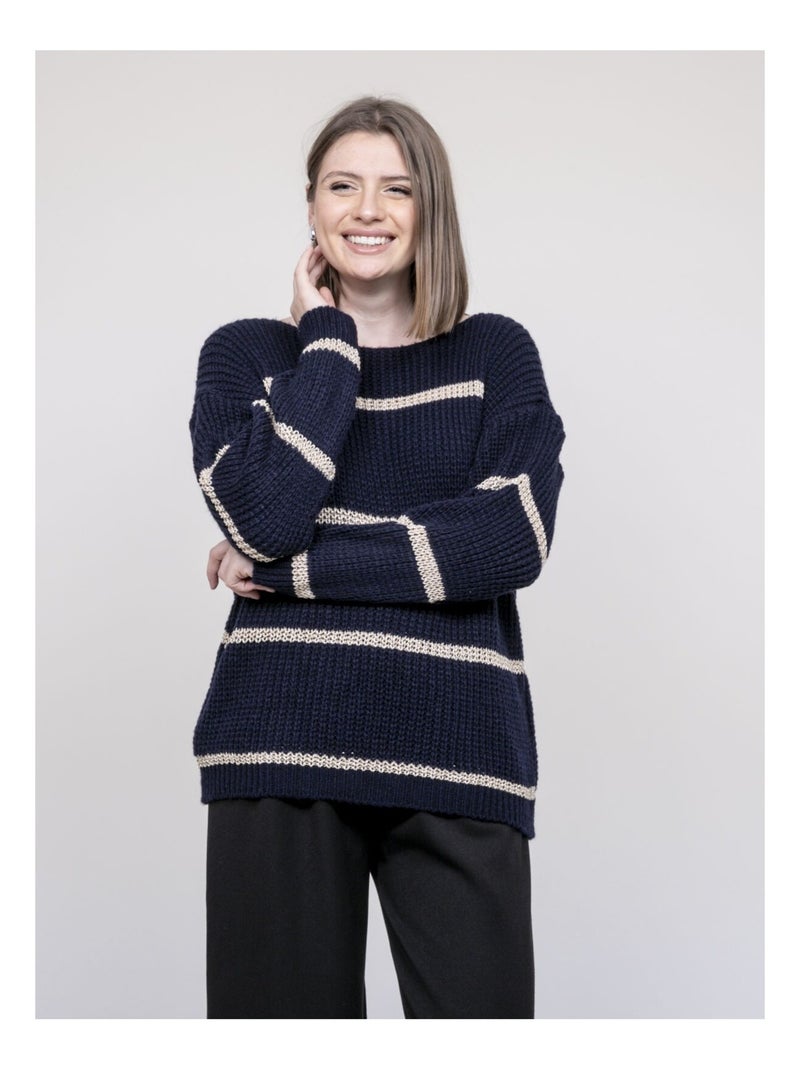 Pull rayures KASTELLA Bleu marine - Kiabi