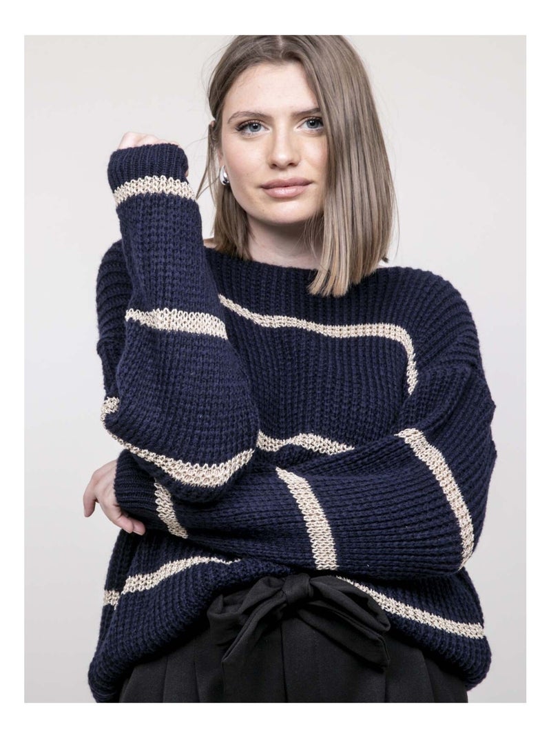 Pull rayures KASTELLA Bleu marine - Kiabi