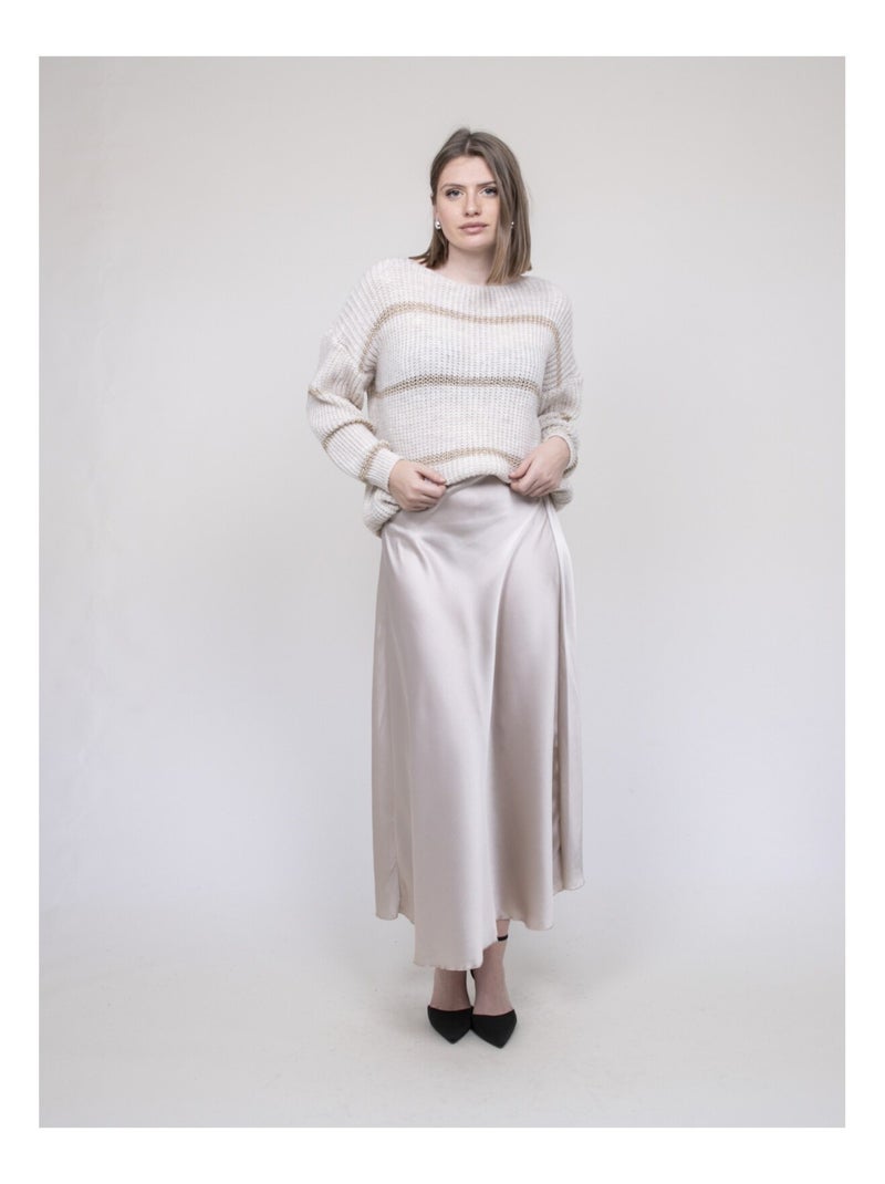 Pull rayures KASTELLA Ecru - Kiabi