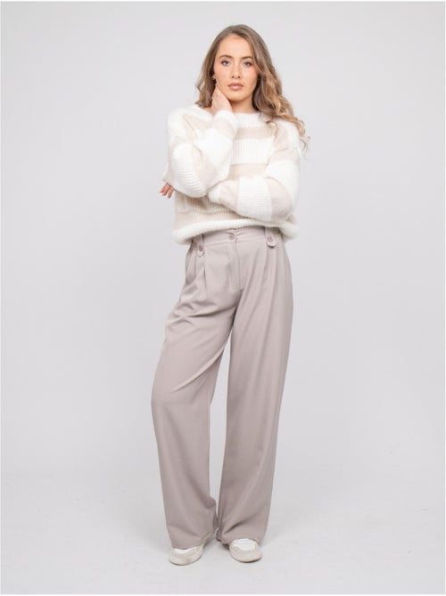 Pull rayures larges maille duveteuse klodel - Kiabi Pull rayures larges maille duveteuse klodel - Kiabi