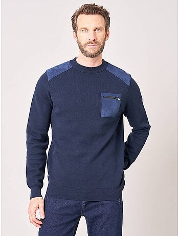 Pull regular homme col montant poche zippée 'deeluxe'