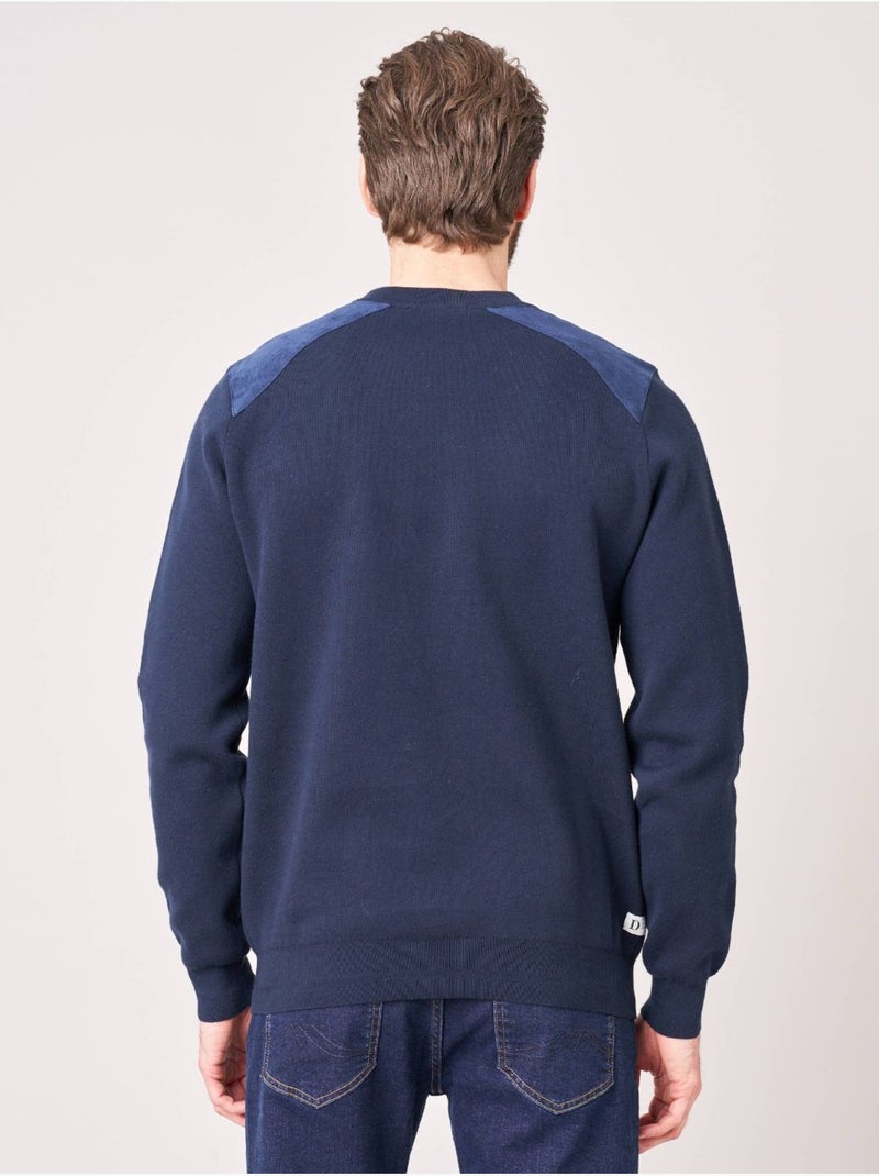 Pull regular homme col montant poche zippée 'deeluxe' Bleu nuit - Kiabi