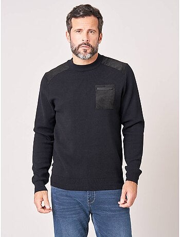 Pull regular homme col montant poche zippée 'deeluxe'