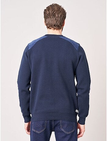 Pull regular homme col rond poche zippée 'deeluxe'